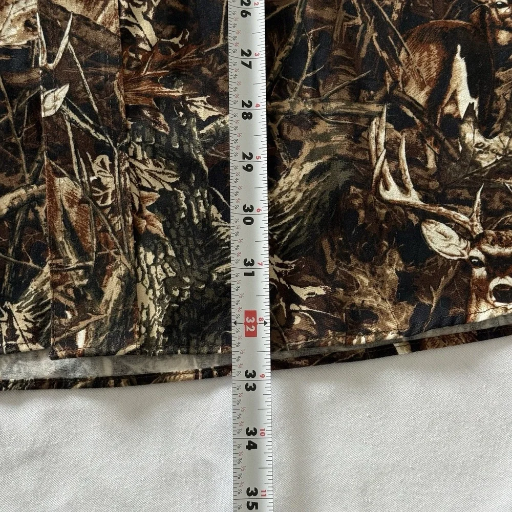 RedHead Camo Deer Print Long Sleeve Button Down Large Outdoor Whitetail Hunting